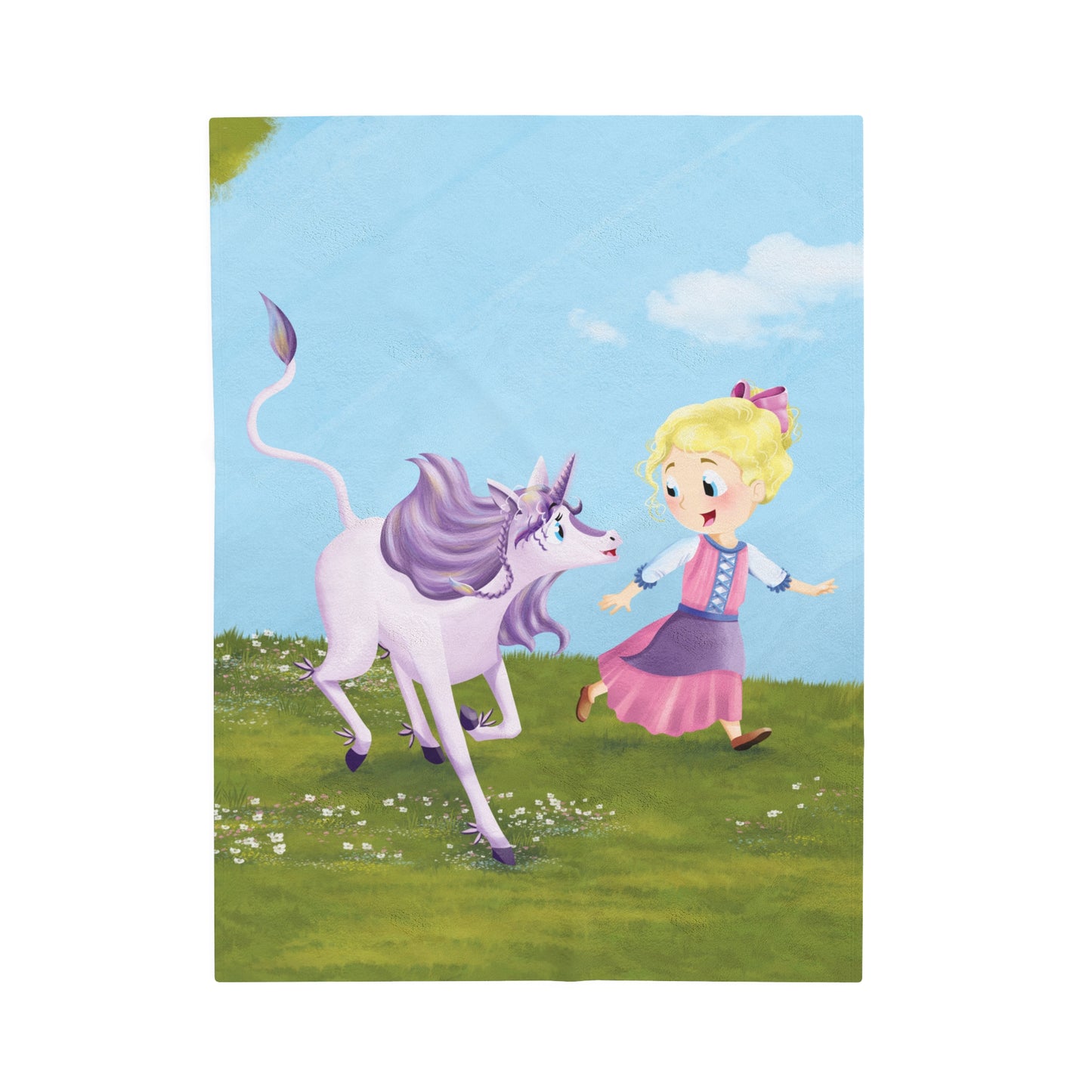 Abby and the Unicorn - Velveteen Plush Blanket