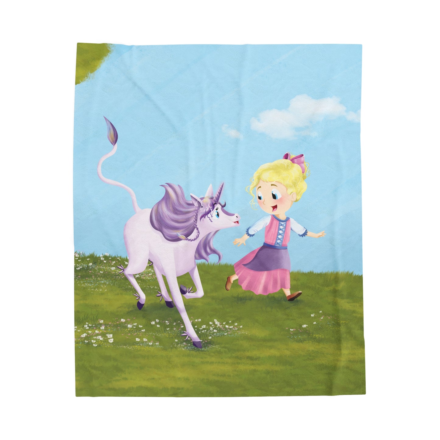 Abby and the Unicorn - Velveteen Plush Blanket